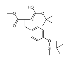 O-叔丁基二甲基甲硅烷基-Nt-丁氧基羰基-L-酪氨酸甲酯结构式