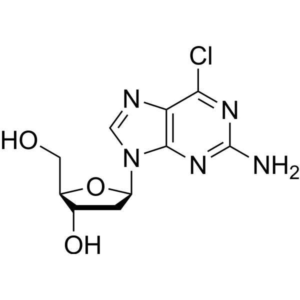 2-氨基-6-氯-9-(beta-d-2-脱氧核糖)嘌呤结构式