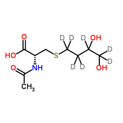 N-乙酰基-S-(3,4-二羟基丁基)-L-半胱氨酸-d7(非对映异构体的混合物)结构式