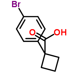 1-(4-溴苯基)环丁烷-1-羧酸结构式