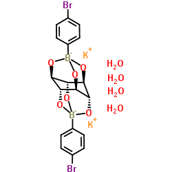 双(4-溴苯基硼酸) scyllo-肌糖络合物二钾盐 四水合物结构式