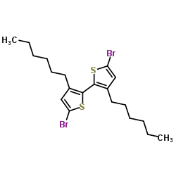 5,5'-二溴-3,3'-二己基-2,2'-联噻吩结构式
