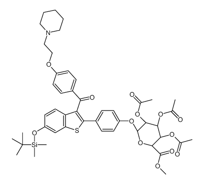 Methyl-1-(6-tert-butyldimethylsylyl-4’-hydroxyraloxifene)-2,3,4-tri-O-acetyl--D-glycopyranuronate Structure