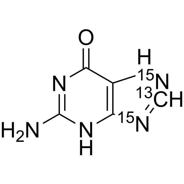 鸟嘌呤-13C,15N2结构式