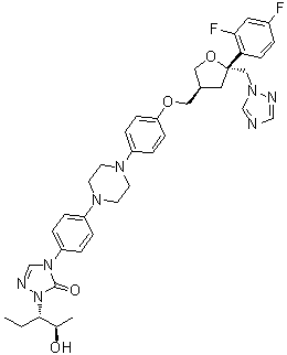 1,4-Anhydro-2,3,5-trideoxy-4-C-(2,4-difluorophenyl)-2-[[4-[4-[4-[1-[(1S,2R)-1-ethyl-2-hydroxypropyl]-1,5-dihydro-5-oxo-4H-1,2,4-triazol-4-yl]phenyl]-1-piperazinyl]phenoxy]methyl]-5-(1H-1,2,4-triazol-1-yl)-D-erythro-pentitol Structure