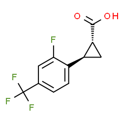 2-(2-fluoro-4-(trifluoromethyl)phenyl)cyclopropane-1-carboxylic acid Structure