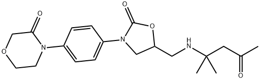(S)-4-(4-(5-(((2-methyl-4-oxopentan-2-yl)amino)methyl)-2-oxooxazolidin-3-yl)phenyl)morpholin-3-one Structure