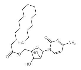 2(1H)-Pyrimidinone,4-amino-1-[5-O-(1-oxohexadecyl)-b-D-arabinofuranosyl]- Structure