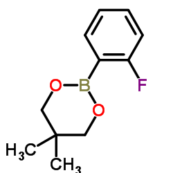 2-(2-氟苯基)-5,5-二甲基-1,3,2-二氧硼杂环己烷结构式