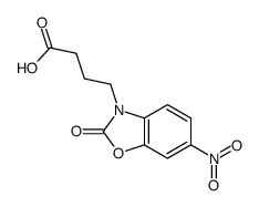 4-(6-硝基-2-氧代-1,3-苯并噁唑)丁酸结构式