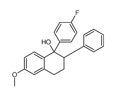1-(4-fluorophenyl)-6-methoxy-2-phenyl-3,4-dihydro-2H-naphthalen-1-ol结构式