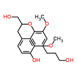 1-(4-羟基-3-甲氧基苯基)-2-[2-甲氧基-4-(3-羟基丙基)苯氧基]-3-丙醇结构式