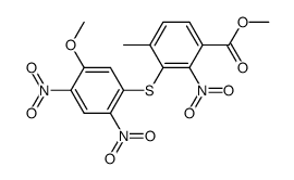 3-(5-Methoxy-2,4-dinitro-phenylsulfanyl)-4-methyl-2-nitro-benzoic acid methyl ester Structure