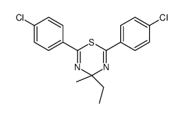 2,6-bis(4-chlorophenyl)-4-ethyl-4-methyl-1,3,5-thiadiazine结构式