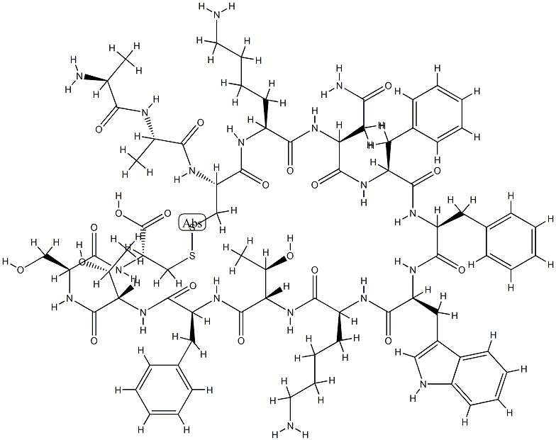 somatostatin, Ala(2)-Trp(8)-Cys(14)- Structure