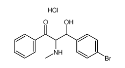 1-phenyl-2-N-methylamino-3-hydroxy-3-(p-bromophenyl)-1-propanone hydrochloride Structure
