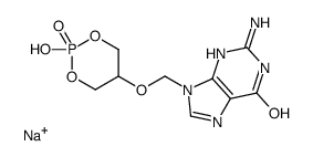 9-((2-hydroxy-1,3,2-dioxaphosphorinan-5-yl)oxymethyl)guanine P-oxide结构式