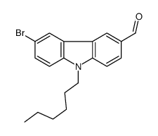 6-bromo-9-hexylcarbazole-3-carbaldehyde Structure