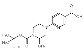 4-(5-羧基-2-吡啶)-2-甲基哌嗪-1-羧酸叔丁酯结构式