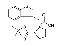 Boc-(R)-alpha-(3-benzothiophenylmethyl)-proline Structure