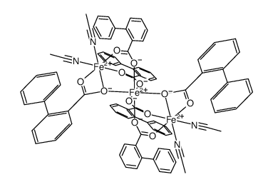 [Fe3(μ3-2-biphenylcarboxylate)2(μ2-2-biphenylcarboxylate)4(MeCN)4]结构式