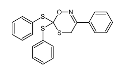 3-phenyl-6,6-bis(phenylsulfanyl)-4H-1,5,2-oxathiazine结构式