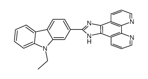 N-ethyl-4-[(1,10)-phenanthroline(5,6-f)imidazol-2-yl]carbazole结构式