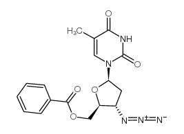 5-O-苯甲酰基-3-叠氮基-3-脱氧胸腺嘧啶脱氧核苷结构式
