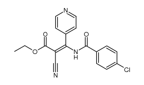 (E)-ethyl 2-cyano-3-(4-pyridyl)-3-(4-chlorobenzoylamino)acrylate结构式