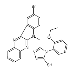 3-[(9-bromoindolo[3,2-b]quinoxalin-6-yl)methyl]-4-(2-ethoxyphenyl)-1H-1,2,4-triazole-5-thione结构式