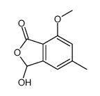 3-hydroxy-7-methoxy-5-methyl-3H-2-benzofuran-1-one结构式