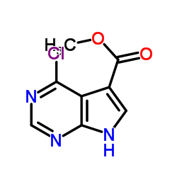 4-氯-7H-吡咯并[2,3-d]嘧啶-5-羧酸甲酯结构式
