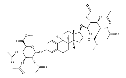 3,17β-bis-((5S)-tri-O-acetyl-5-methoxycarbonyl-β-D-xylopyranosyloxy)-estra-1,3,5(10)-triene结构式