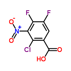 2-氯-4,5-二氟-3-硝基苯甲酸结构式