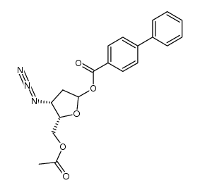 5-O-acetyl-3-azido-1-O-(4-biphenylcarbonyl)-2,3-dideoxy-D-threo-pentofuranose结构式
