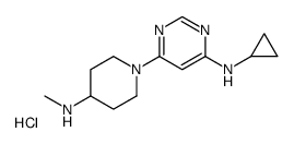 N-环丙基-6-(4-(甲基氨基)哌啶-1-基)嘧啶-4-胺盐酸盐结构式