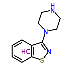 3-(1-哌嗪基)-1,2-苯并异噻唑盐酸盐结构式