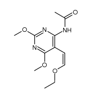 (Z)-4-acetylamino-5-(2-ethoxyethenyl)-2,6-dimethoxypyrimidine结构式