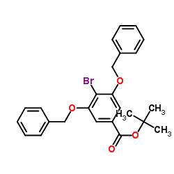 tert-butyl 4-bromo-3,5-bis(phenylmethoxy)benzoate Structure