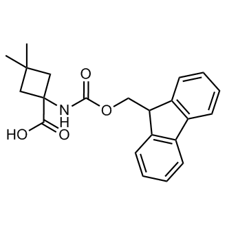 1-((((9H-Fluoren-9-yl)methoxy)carbonyl)amino)-3,3-dimethylcyclobutanecarboxylicacid Structure