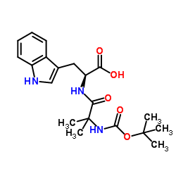 (R)-Methyl 2-(2-((tert-butoxycarbonyl)amino)-2-Methylpropanamido)-3-(1H-indol-3-yl)propanoate Structure