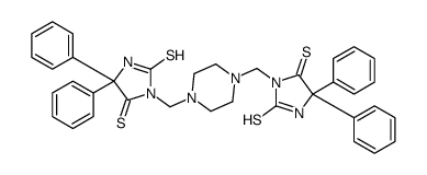 3-[[4-[[4,4-diphenyl-2,5-bis(sulfanylidene)imidazolidin-1-yl]methyl]piperazin-1-yl]methyl]-5,5-diphenylimidazolidine-2,4-dithione Structure