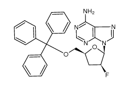 9-[2,3-dideoxy-2-fluoro-5-O-(triphenylmethyl)-β-D-threo-pentofuranosyl]-9H-purine-6-amine Structure