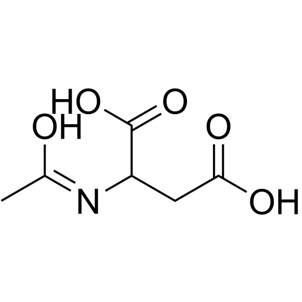 N-乙酰-DL-天冬氨酸结构式