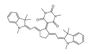 5-[2,5-bis[2-(1,3,3-trimethylindol-2-ylidene)ethylidene]cyclopentylidene]-1,3-dimethyl-1,3-diazinane-2,4,6-trione Structure
