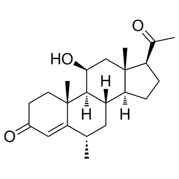6A-甲基-11B-羟孕酮结构式