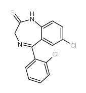 7-氯-1,3-二氢-3-甲基-5-(o-氯苯基)-2H-1,4-苯并二氮杂卓-2-硫酮结构式