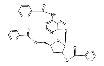 N6,2',5'-tribenzoyl-3'-deoxyadenosine结构式