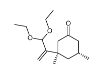 (3R,5R)-3-(1-Diethoxymethyl-vinyl)-3,5-dimethyl-cyclohexanone结构式