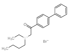 butyl-ethyl-[2-oxo-2-(4-phenylphenyl)ethyl]sulfanium,bromide Structure